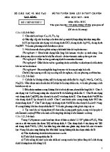 Đề thi tuyển sinh Lớp 10 THPT Chuyên môn Hóa học - Năm học 2017-2018 - Sở giáo dục và đào tạo Cao Bằng